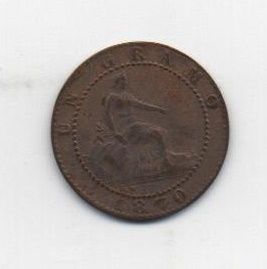 G. PROVISIONAL DEL AÑO 1870 DE 1 CENTIMO